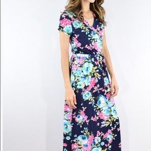 Navy floral maxi dress